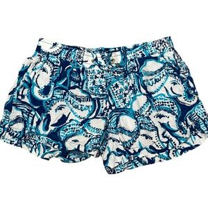 Lilly Pulitzer Katia rayon shorts Keep‎ on Trunkin Elphant XS EUC